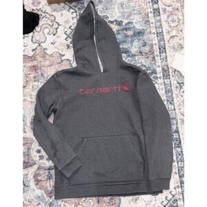 Carhartt Logo Pullover Hoodie Gray Youth XL 18-20